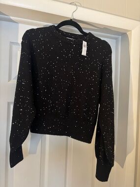 Old Navy Black Sequin Pullover Sweater